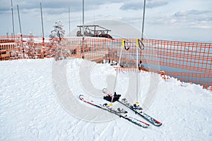 White skiing slope hill in Shiga Prefecture