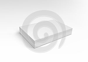 White Slim Pasteboard Box Isolated On White