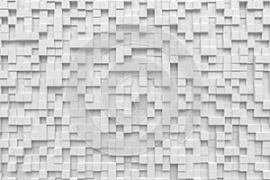 White small box cube random background pixel pandom 3d rendering
