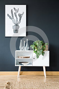 White cupboard in a room