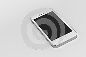 White smart phone on an isolated background