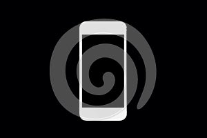White smartphone on a black background