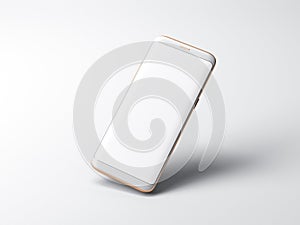 White Smartphone mockup on gray background