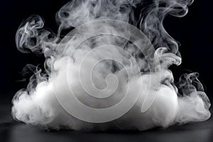 White smoke abstract on dark gray background.