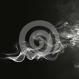 White Smoke Billowing on a Black Background