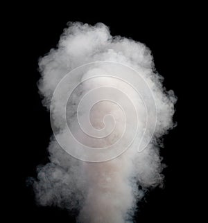 White smoke on black background