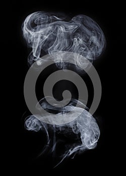 white smoke on black background