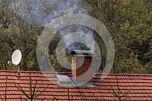 White smoke from a chimney