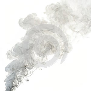 White smoke cloud isolated on white background