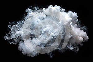 White smoke or clouds isolated on black background, mist or fog on black photo