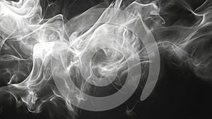 White smoke flowing on dark abstract background