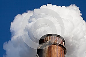 White Smoke out of Industrial smokestack