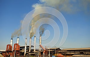 White Smoke out of Industrial smokestack