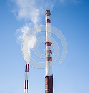 White Smoke out of Industrial smokestack