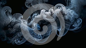white smoke over black background