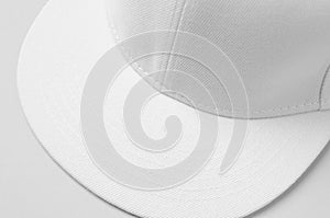 White snapback cap mockup closeup