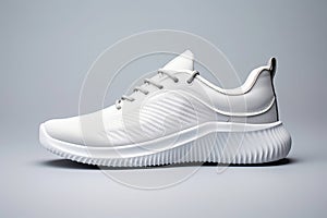 White sneaker isolated on light background, sport shoe fashion, sneakers, trainers, sport lifestyle, running concept, product