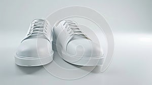 White sneakers isolated on white background