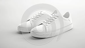 White sneakers isolated on white background