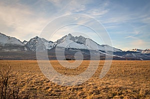 Beautiful, mountainous, spring panorama.