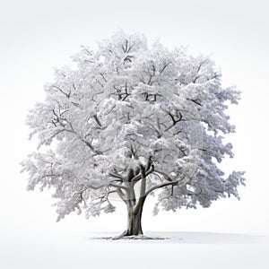 Jemný strom se sněhem ohromující  trojrozměrný ilustrace 
