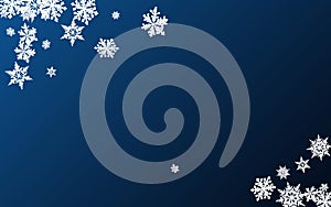 White Snow Panoramic Vector Blue Background