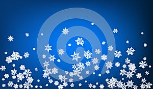 White Snow Panoramic Vector Blue Background