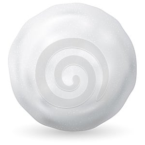 White snowball on white background.
