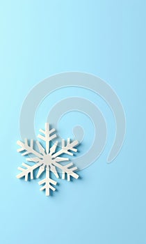 White snowflake on light blue background