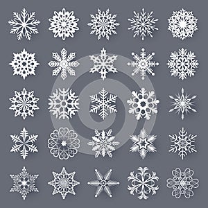 White snowflake shapes