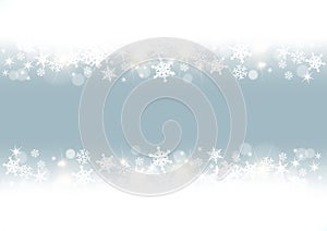 White snowflakes frame