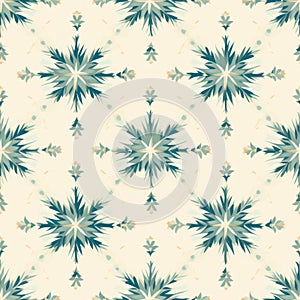 Ivory Winter Snowflake Pattern photo