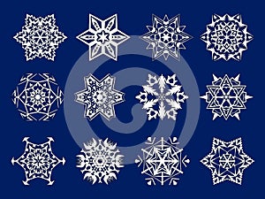 White snowflakes kirigami