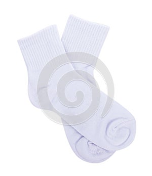 White sock isolated on white background photo