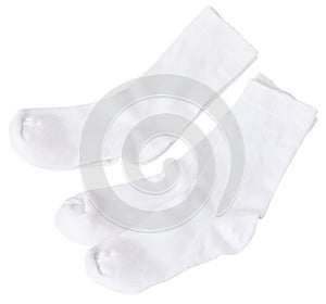 White socks isolated on white background