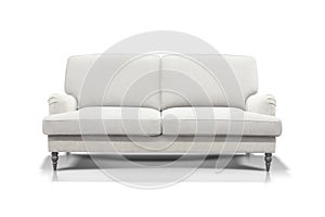 White sofa isolated on white background