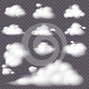 White Soft Cloud Floating On Sky Icon - Vector