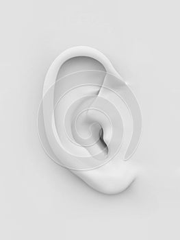 White soft human ear. 3d