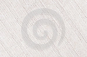 White soft knitted fabric texture with strips wale.