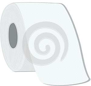 White Soft Toilet Paper Icon.