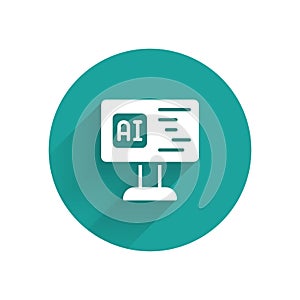 White Software, web developer programming code icon isolated with long shadow. Javascript computer script random parts