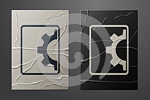 White Software, web development, programming concept icon isolated on crumpled paper background. Programming language