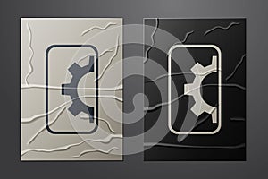 White Software, web development, programming concept icon isolated on crumpled paper background. Programming language