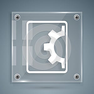White Software, web development, programming concept icon isolated on grey background. Programming language and program