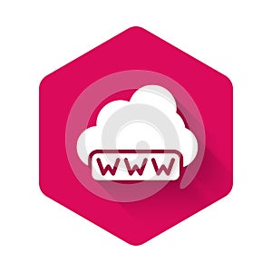 White Software, web development, programming concept icon isolated with long shadow background. Programming language and