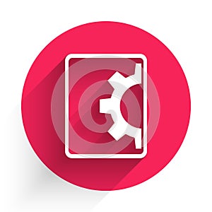 White Software, web development, programming concept icon isolated with long shadow. Programming language and program