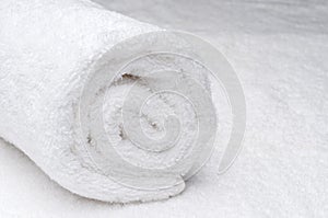 A white spa towel