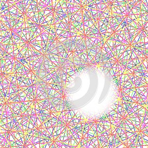 White space circle on colorful line abstract design background