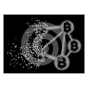 White Sparkle Dotted Halftone Bitcoin Network Icon