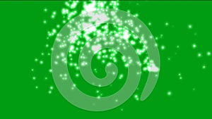 White sparkles with green screen background